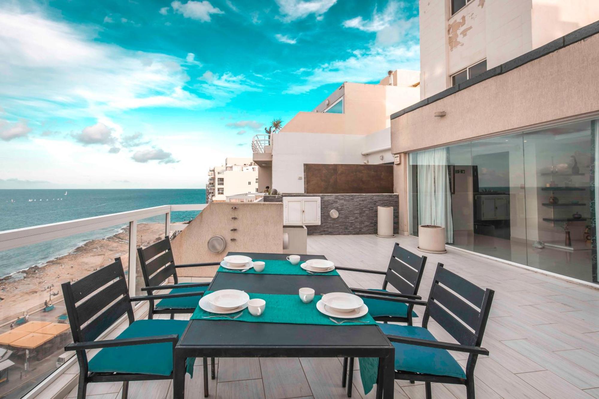 Oceanfront 3Br Penthouse Luxury & Views In Sliema Apartment Exterior photo