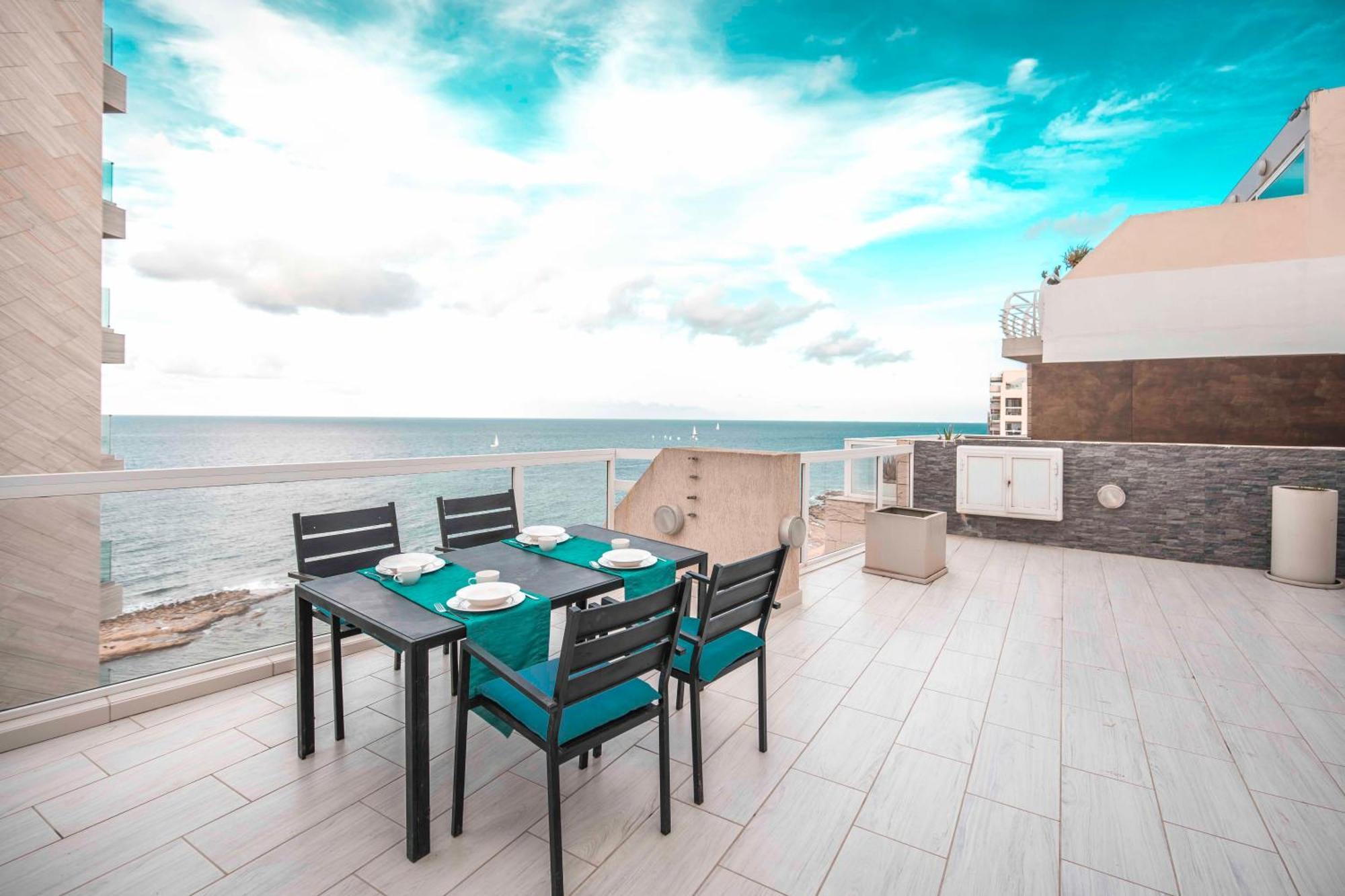 Oceanfront 3Br Penthouse Luxury & Views In Sliema Apartment Exterior photo